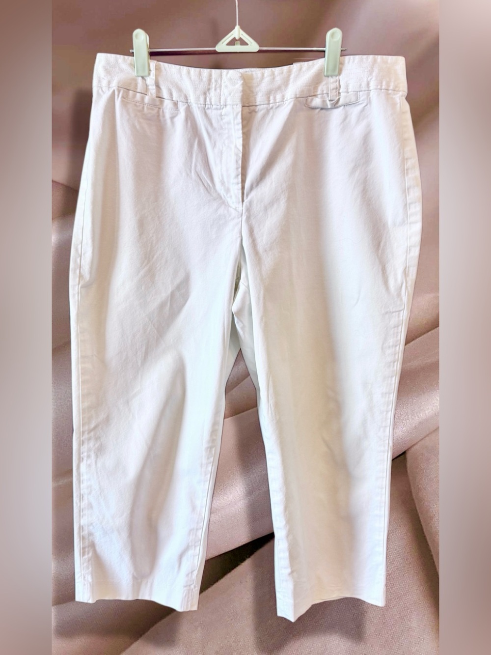Talbots Stretch Off-White Cropped Stretch Pants size 14